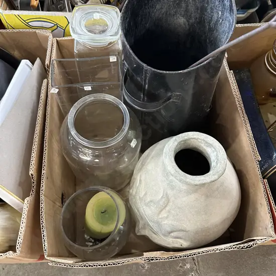 Vases and coal scuttle etc