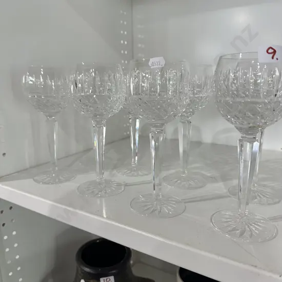 8 Waterford wine glasses