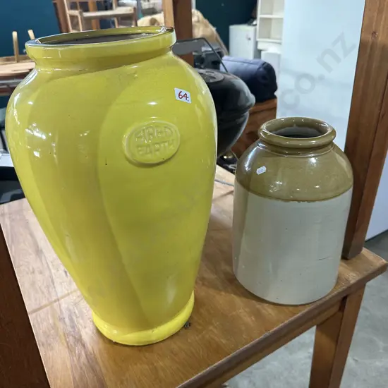 Crock and Fired Earth floor vase