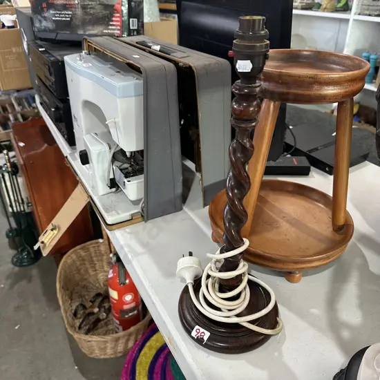 Oak Barley twist lamp 42cm