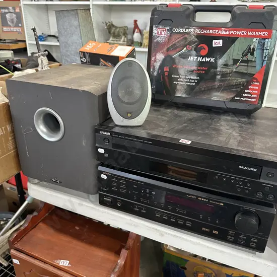 Denon and Yamaha, 2 speakers