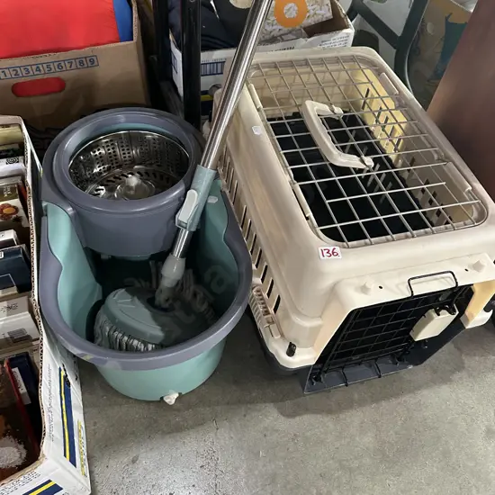 Mop and bucket plus pet cage
