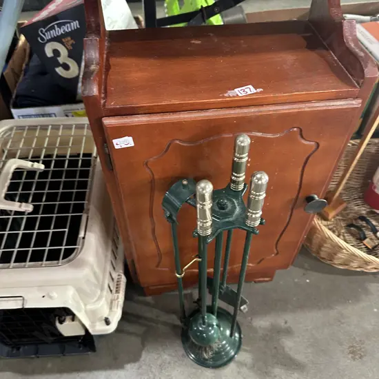 Cupboard and fire tools