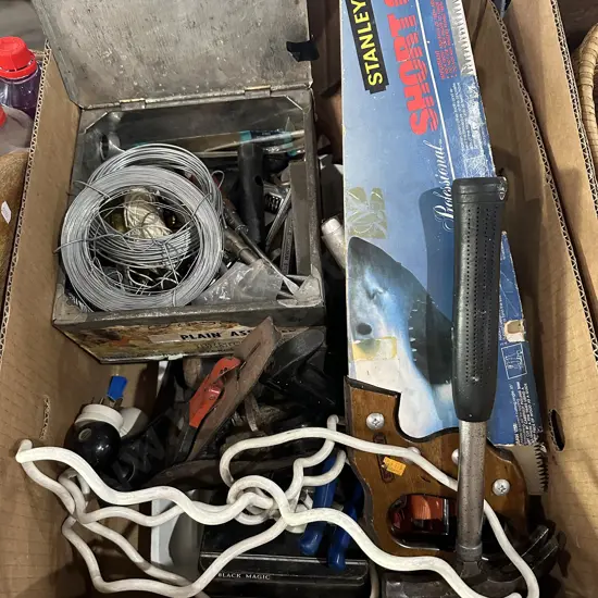 Tools, camping axe, plane etc