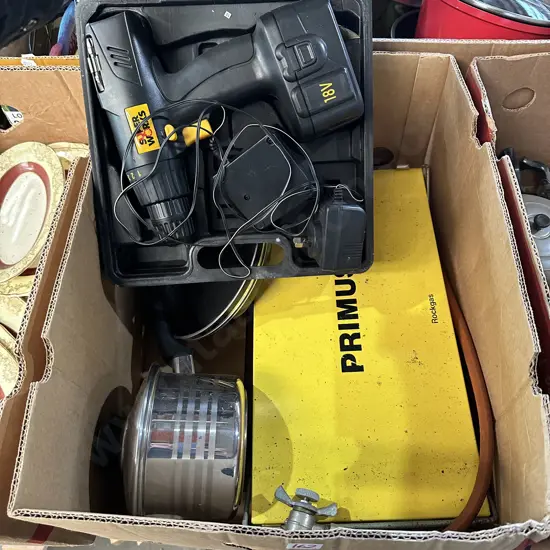 Primus and battery drill etc