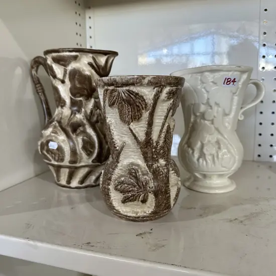 Art Deco Beswick jugs and vase