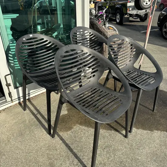 4 designer outside plastic chairs