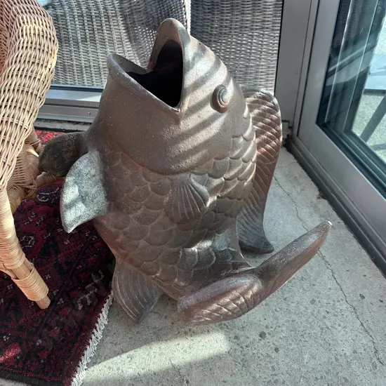 Terracotta fish with repair - 52cm
