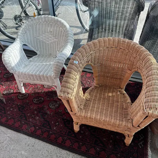 2 kids cane chairs