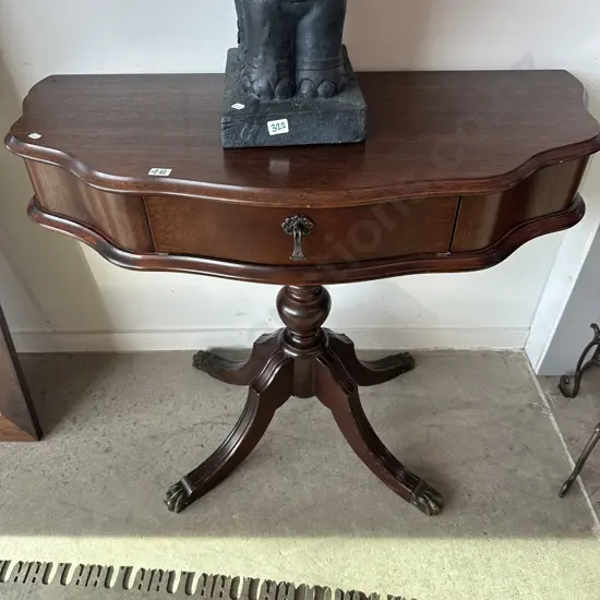 Solid mahogany hall table with drawer