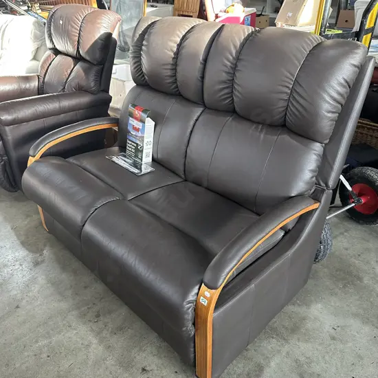 Leather two seater and leather care kit