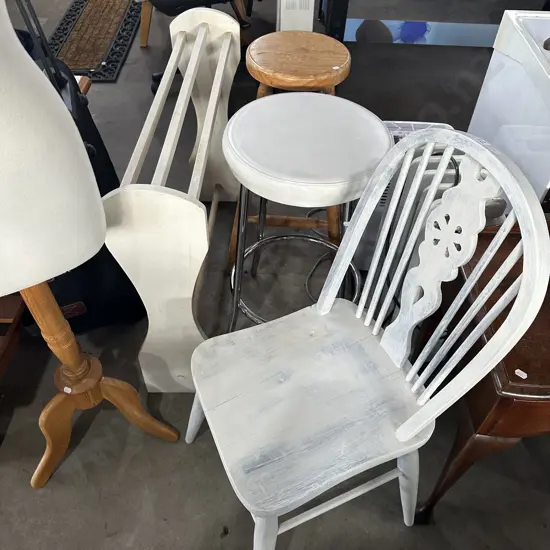 2 Stools,chair and towel rail