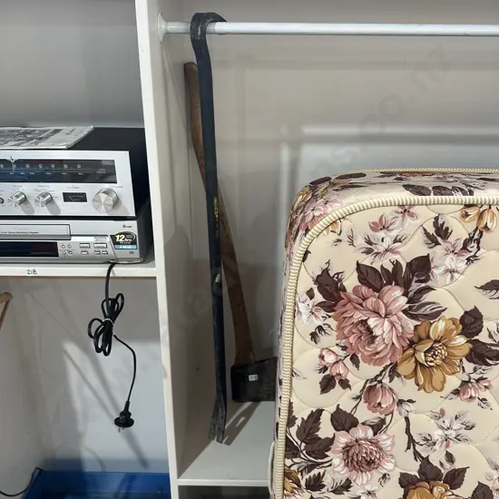 large crow bar and axe plus small portable heater