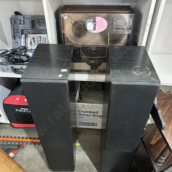 speakers, mirror, recorder and tape