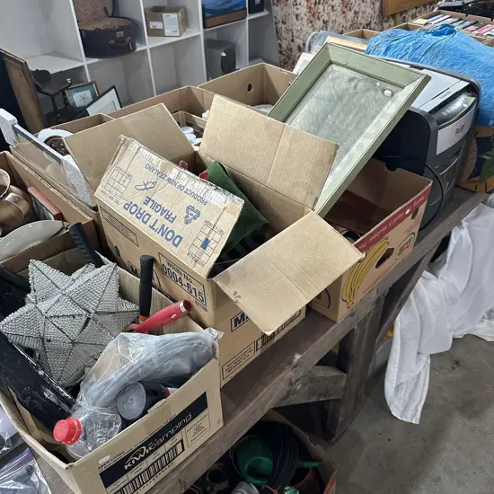 leather, mirror, printer etc 3 boxes