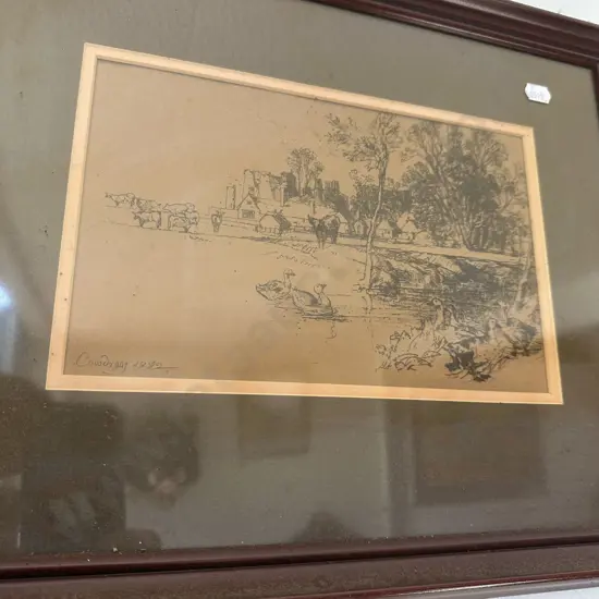 Unsigned etching, attributed to Sir Seymour Hadlow