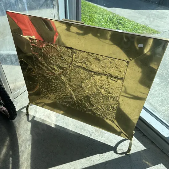 Brass fire screen