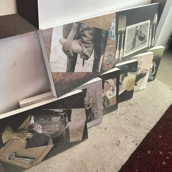 Set of 8 Diana Black canvas pictures