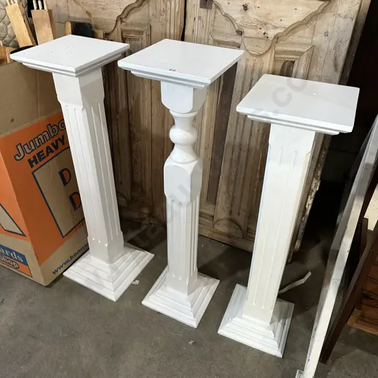 3 wooden plinths