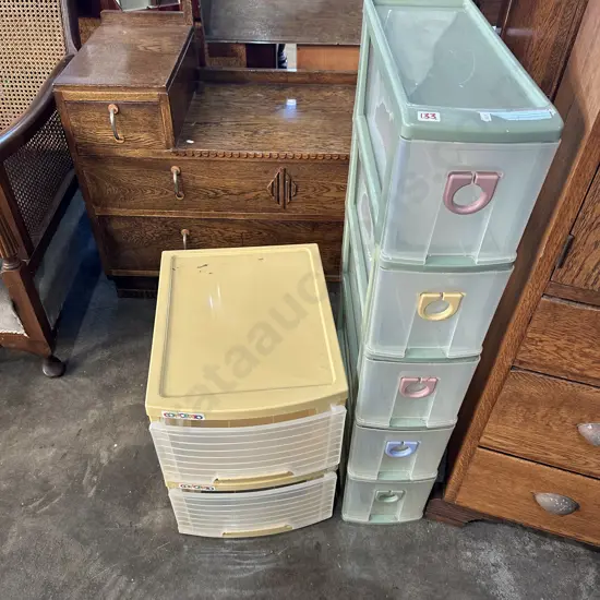 plastic file drawers x 2