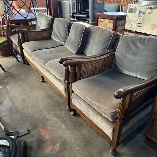 3pc wicker back suite (plus a random bedroom chair)