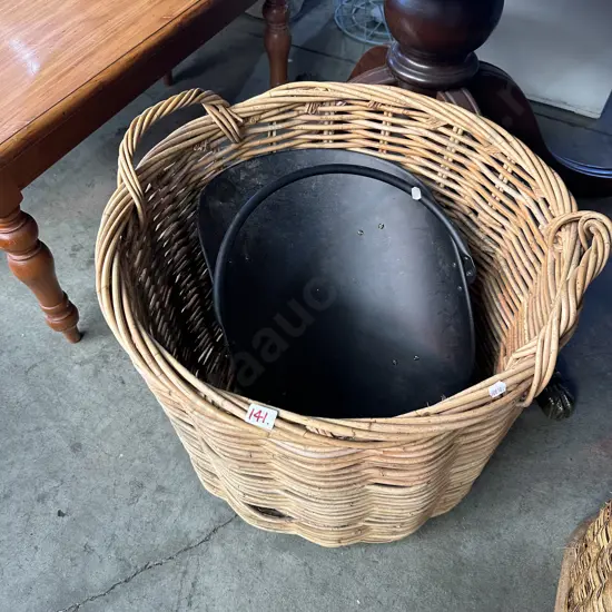 wood basket and kindling holder