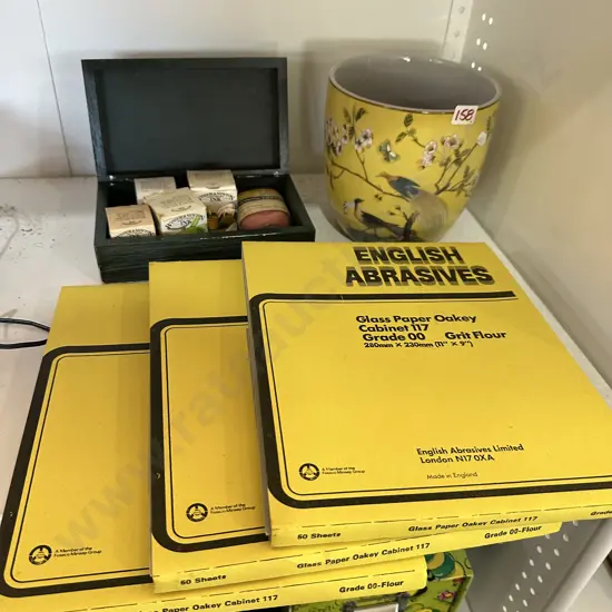 new glass paper, ink, pot