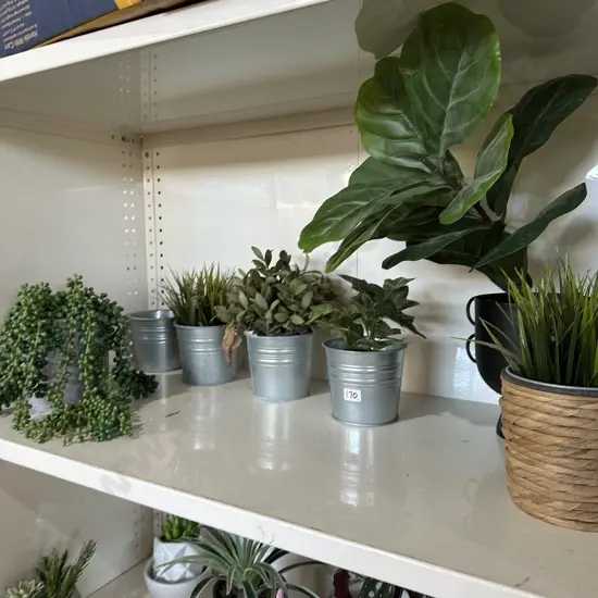 shelf fake plants