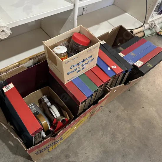 2 box record and office items