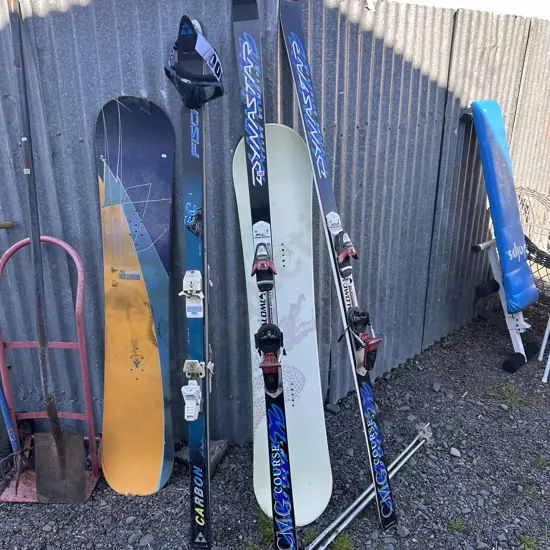 Good googles, very average skis and snowboards