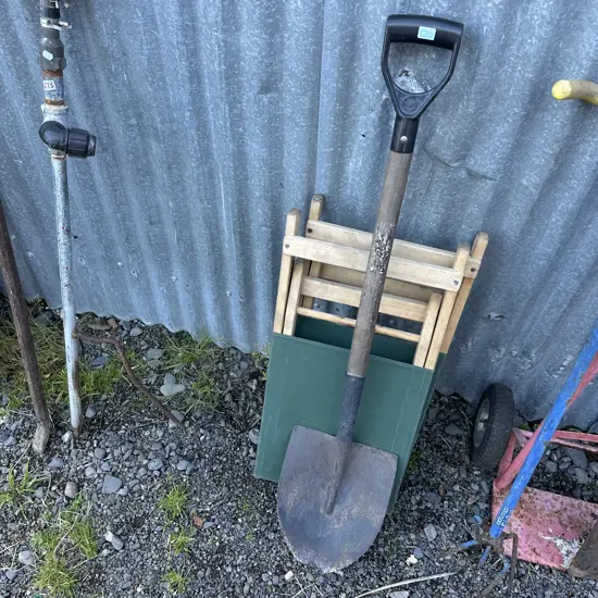shovel and folding chairs