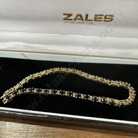 9kt gold Sapphire & diamond bracelet