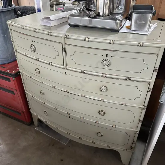 painted antique bow front chest drawers