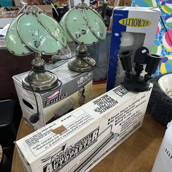 wallpaper stripper and pasting machine, plus lights