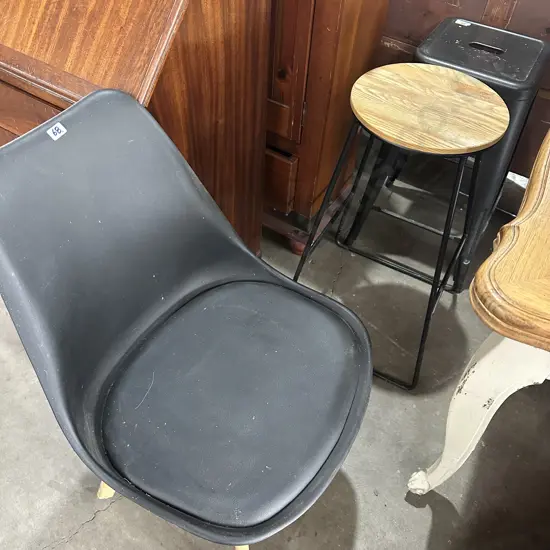 2 bar stools and chair