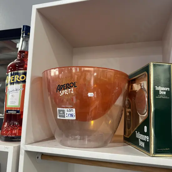 hip flask, ice bucket, bottle