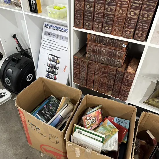 Leather bound set plus 3 boxes books