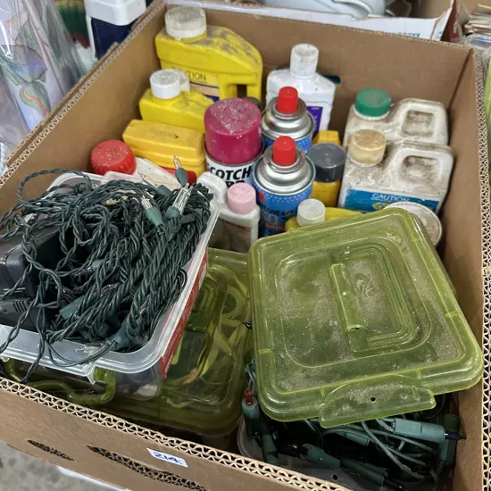 Box,gardening and christmas lights