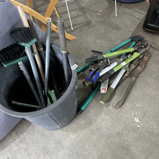 bin of loppers, bolt cutters etc