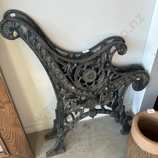 Pr of early heavy park bench seat ends - need restoring