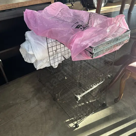 part shelving, shoe rack and bedding