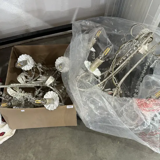 Pr wall and centre light fittings