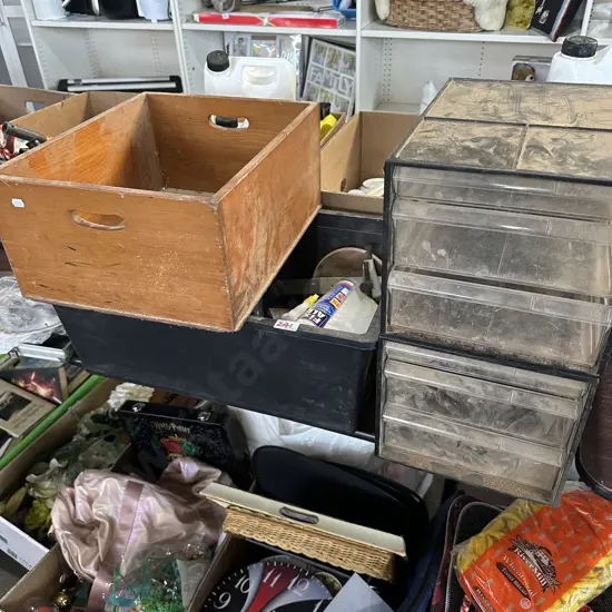 files, bin plus wooden box