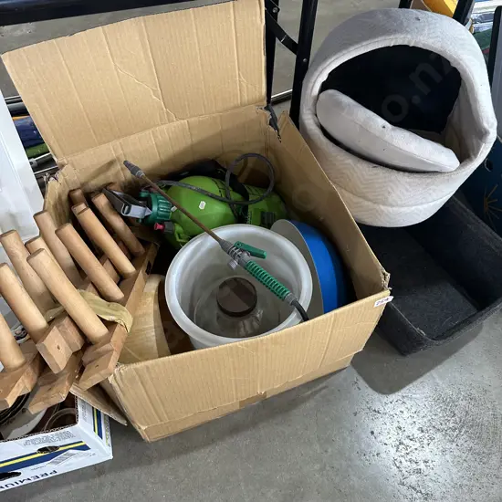 box lot and felt basket etc
