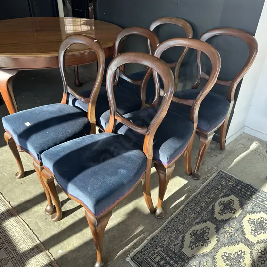 6 balloon back dining chairs that match the table