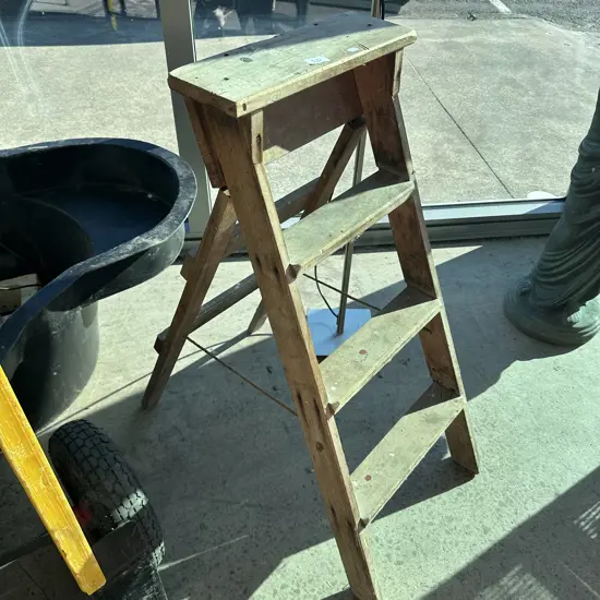 vintage wooden step ladder