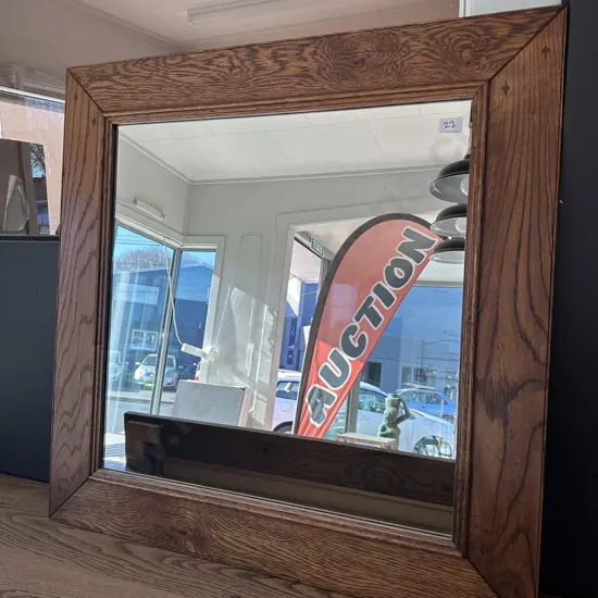 American Oak framed mirror 900 x 900