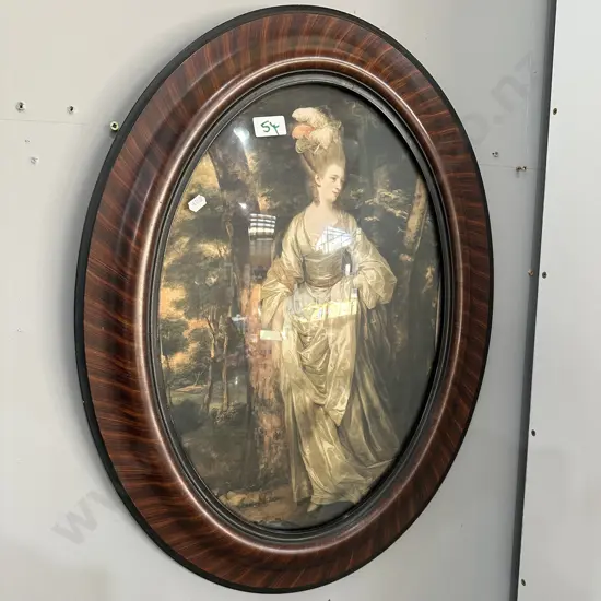 Convex glass & framed picture 63cm