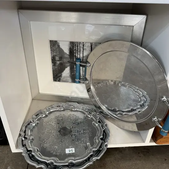 silver trays and picture