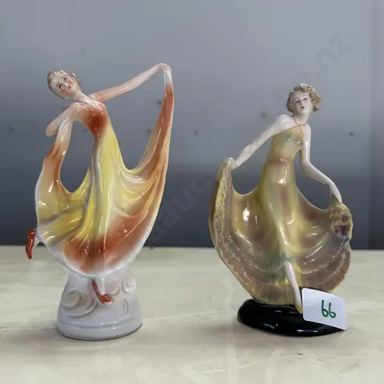 2 Art Deco ladies 16cm